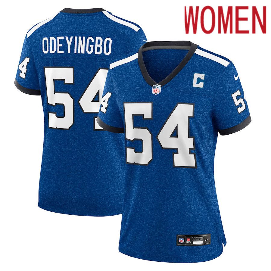 Women Indianapolis Colts 54 Dayo Odeyingbo Nike Royal Indiana Nights Alternate Game NFL Jersey
